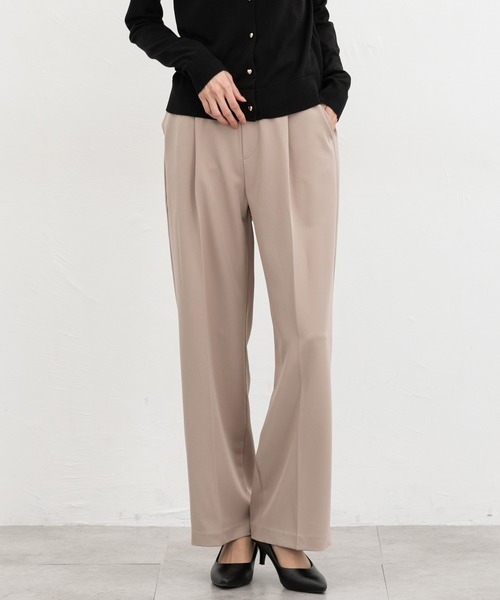 Honeys（ハニーズ）の「【美ージー・ストレッチ・マシンウォッシャブル・イージーケア】美ージーストレート（股下６６ｃｍ）（スラックス・レディース・ネイビー/ベージュ/ライトグレー系2/ブラック/グレイッシュブルー/ライトグレー系1・3L/L/LL/M/S）」の4枚目の写真