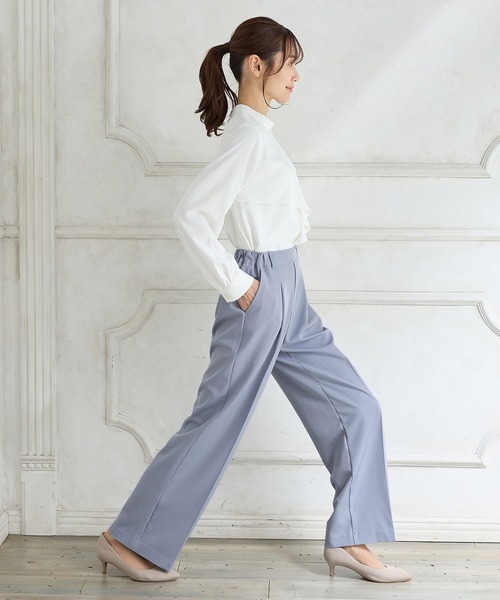 Honeys（ハニーズ）の「【美ージー・ストレッチ・マシンウォッシャブル・イージーケア】美ージーストレート（股下６６ｃｍ）（スラックス・レディース・ネイビー/ベージュ/ライトグレー系2/ブラック/グレイッシュブルー/ライトグレー系1・3L/L/LL/M/S）」の18枚目の写真