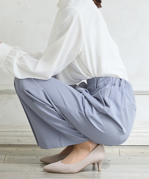 Honeys（ハニーズ）の「【美ージー・ストレッチ・マシンウォッシャブル・イージーケア】美ージーストレート（股下６６ｃｍ）（スラックス・レディース・ネイビー/ベージュ/ライトグレー系2/ブラック/グレイッシュブルー/ライトグレー系1・3L/L/LL/M/S）」の19枚目の写真