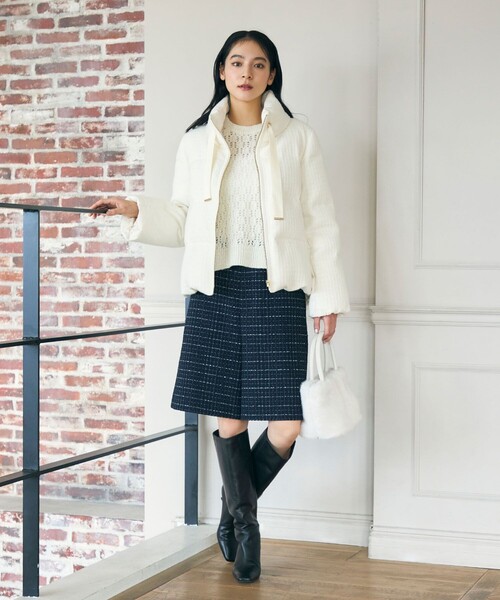 ANAYI（アナイ）の「ラティスツイードダウンコート（ダウンジャケット/コート・レディース・オフホワイト/ブラック・36/38）」の20枚目の写真