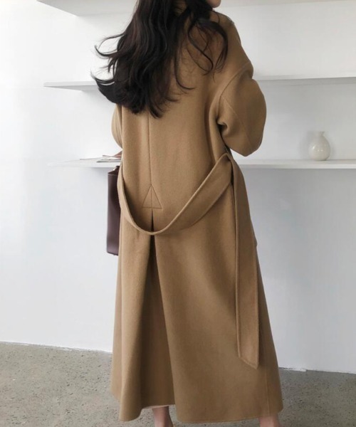 semplice(センプリチェ)の「ロングコート(その他アウター・レディース・キャメル/ブラック・F)」の2枚目の写真