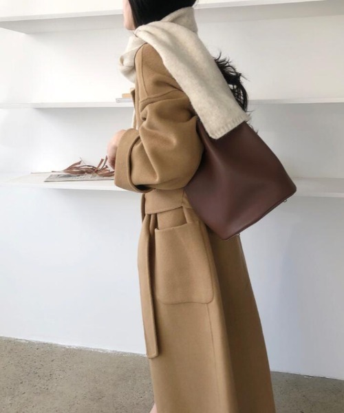 semplice(センプリチェ)の「ロングコート(その他アウター・レディース・キャメル/ブラック・F)」の9枚目の写真