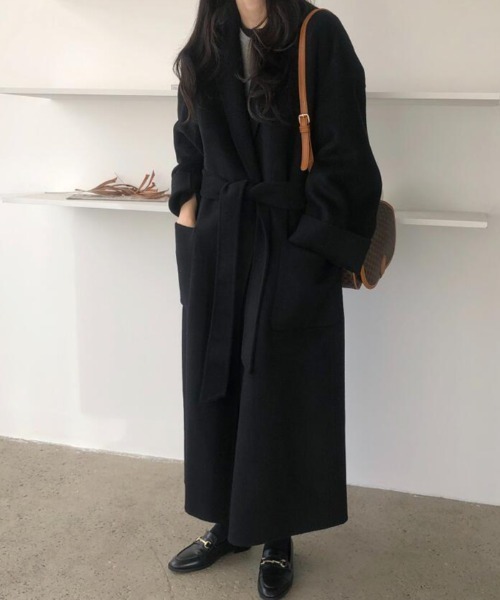 semplice(センプリチェ)の「ロングコート(その他アウター・レディース・キャメル/ブラック・F)」の14枚目の写真