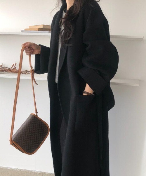 semplice(センプリチェ)の「ロングコート(その他アウター・レディース・キャメル/ブラック・F)」の16枚目の写真