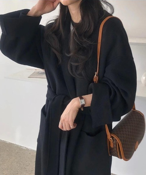 semplice(センプリチェ)の「ロングコート(その他アウター・レディース・キャメル/ブラック・F)」の13枚目の写真