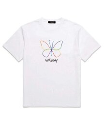 レインボーバタフライ 半袖Tシャツ (WS016) ホワイト