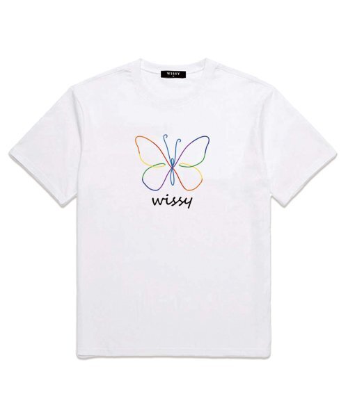 WISSY(ウィッシー)の「レインボーバタフライ 半袖Tシャツ (WS016) ホワイト(Tシャツ/カットソー・レディース・その他・SMALL/MEDIUM/LARGE/X-LARGE/XX-LARGE)」の1枚目の写真