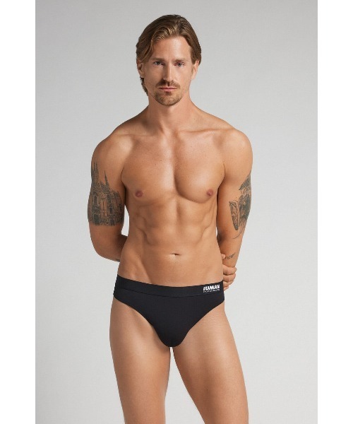 Intimissimi（インティミッシミ）の「マイクロファイバー ロゴ入りソング（ブリーフ・メンズ・ブラック・M/L/S）」の2枚目の写真