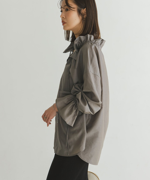 2WAYストリングスラッフルロングスリーブブラウス（シャツ/ブラウス