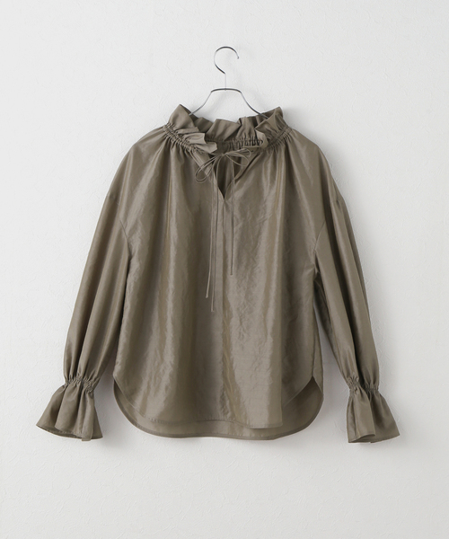 2WAYストリングスラッフルロングスリーブブラウス（シャツ/ブラウス