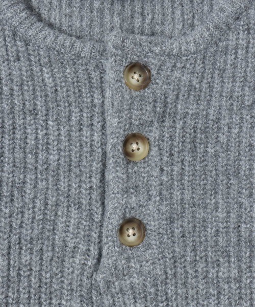SITRY（シトリー）の「Rib Knitting Henry Neck Knit Pullover/オーバーサイズ 片畦編み ヘンリーネック ニット セーター（ニット/セーター・メンズ・グレー/ブラック/ネイビー/ワイン・M/L）」の11枚目の写真