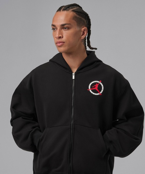 JORDAN BRAND(ジョーダンブランド)の「JORDAN BRAND M J FLT CLB KNIT FZ / ジョーダン ブランド FLT CLB ニット フルジップ L/S トップ / NIKE【SP】(パーカー・メンズ・ブラック/アイボリー・S/M/L/XL/XXL)」の1枚目の写真