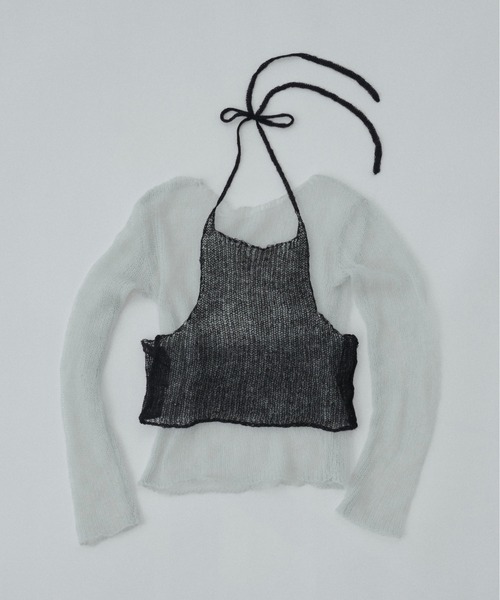 FEKETE(フェケテ)の「airy sheer knit / シアーニット(ニット/セーター・レディース・ネイビー/ミント/グレー・FREE)」の7枚目の写真