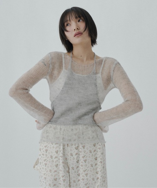 FEKETE(フェケテ)の「airy sheer knit / シアーニット(ニット/セーター・レディース・ネイビー/ミント/グレー・FREE)」の11枚目の写真