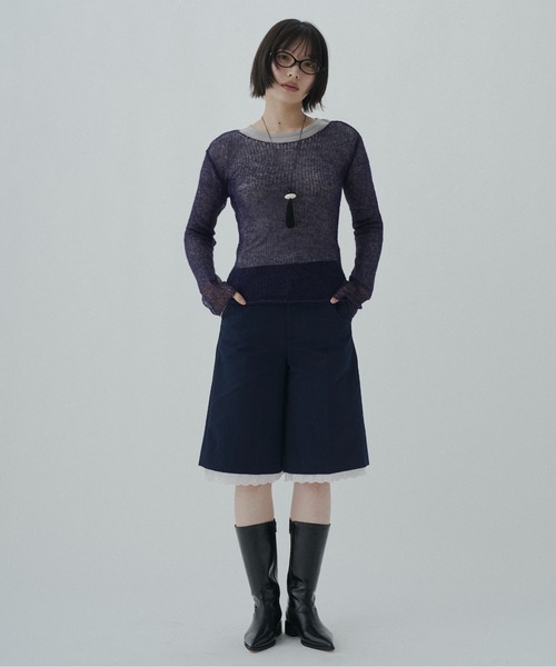 FEKETE(フェケテ)の「airy sheer knit / シアーニット(ニット/セーター・レディース・ネイビー/ミント/グレー・FREE)」の14枚目の写真