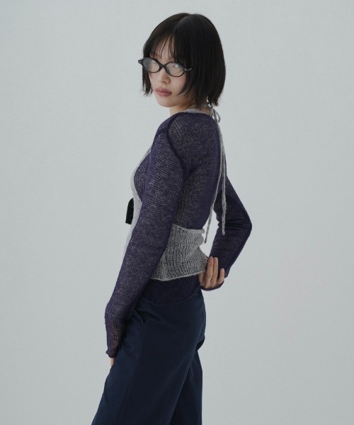FEKETE(フェケテ)の「airy sheer knit / シアーニット(ニット/セーター・レディース・ネイビー/ミント/グレー・FREE)」の9枚目の写真