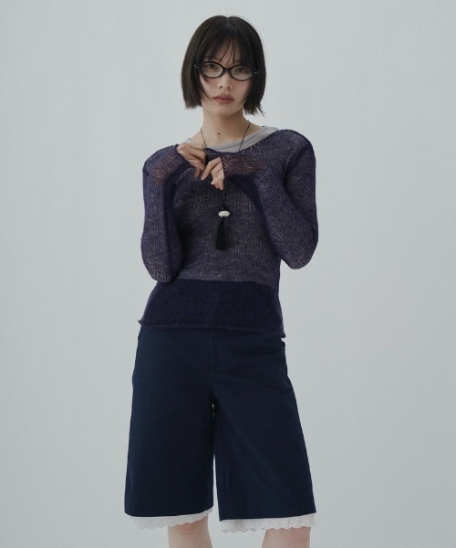 FEKETE(フェケテ)の「airy sheer knit / シアーニット(ニット/セーター・レディース・ネイビー/ミント/グレー・FREE)」の8枚目の写真