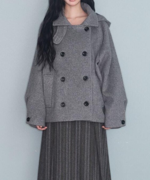 semplice（センプリチェ）の「ショートコート（その他アウター・レディース・ブラック/グレー・F）」の12枚目の写真