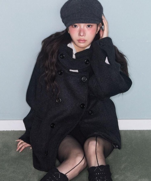 semplice（センプリチェ）の「ショートコート（その他アウター・レディース・ブラック/グレー・F）」の8枚目の写真