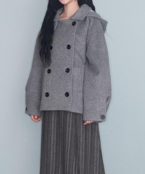 semplice(センプリチェ)の「ショートコート(その他アウター・レディース・ブラック/グレー・F)」の11枚目の写真