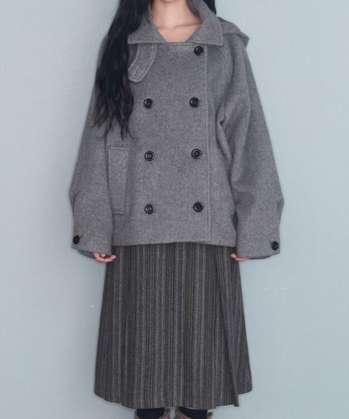semplice(センプリチェ)の「ショートコート(その他アウター・レディース・ブラック/グレー・F)」の12枚目の写真