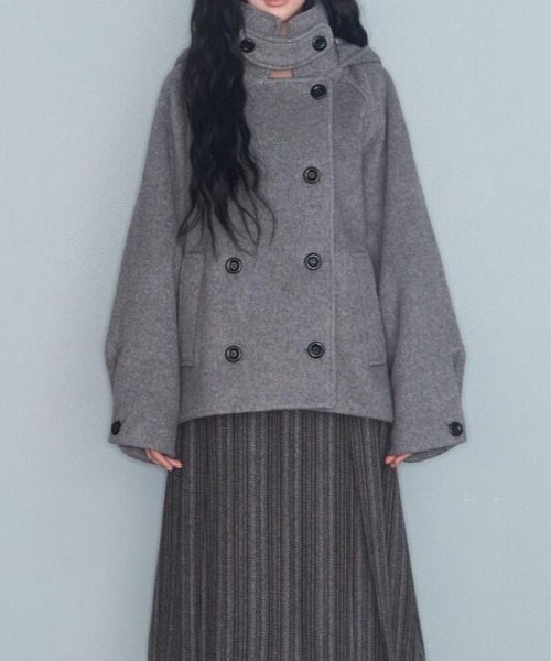 semplice(センプリチェ)の「ショートコート(その他アウター・レディース・ブラック/グレー・F)」の13枚目の写真