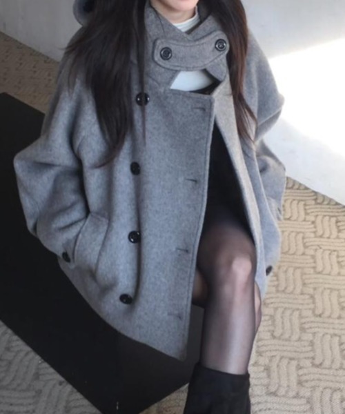 semplice(センプリチェ)の「ショートコート(その他アウター・レディース・ブラック/グレー・F)」の17枚目の写真