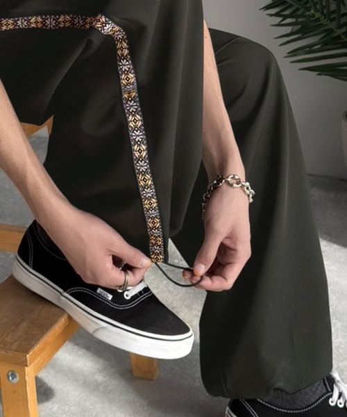 Java（ジャバ）の「《JaVaジャバコラボ》サイドラインで魅せる。裾ドロスト付き ジャカードブレード ツータックスラックス（スラックス・メンズ・グレー/ブラック・MEDIUM/LARGE/SMALL）」の19枚目の写真