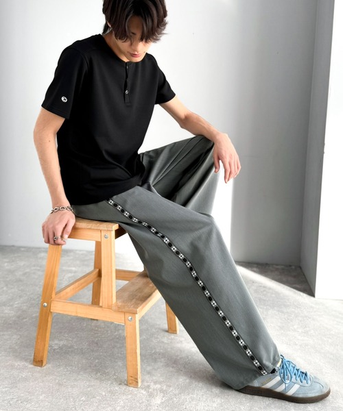 Java（ジャバ）の「《JaVaジャバコラボ》サイドラインで魅せる。裾ドロスト付き ジャカードブレード ツータックスラックス（スラックス・メンズ・グレー/ブラック・MEDIUM/LARGE/SMALL）」の18枚目の写真