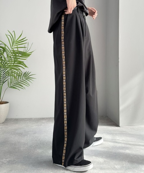 Java（ジャバ）の「《JaVaジャバコラボ》サイドラインで魅せる。裾ドロスト付き ジャカードブレード ツータックスラックス（スラックス・メンズ・グレー/ブラック・MEDIUM/LARGE/SMALL）」の10枚目の写真