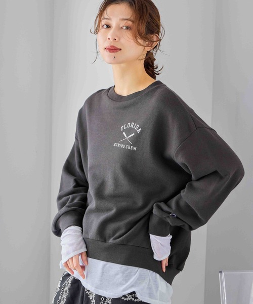 Champion（チャンピオン）の「Champion for studio CLIPロゴスウェット（スウェット・レディース・ヘザーグレー/ブラック/アイボリー/ライトブルー・FREE）」の2枚目の写真
