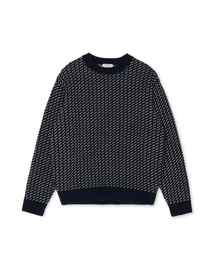 Birds eyes Crewneck Sweater (Navy)