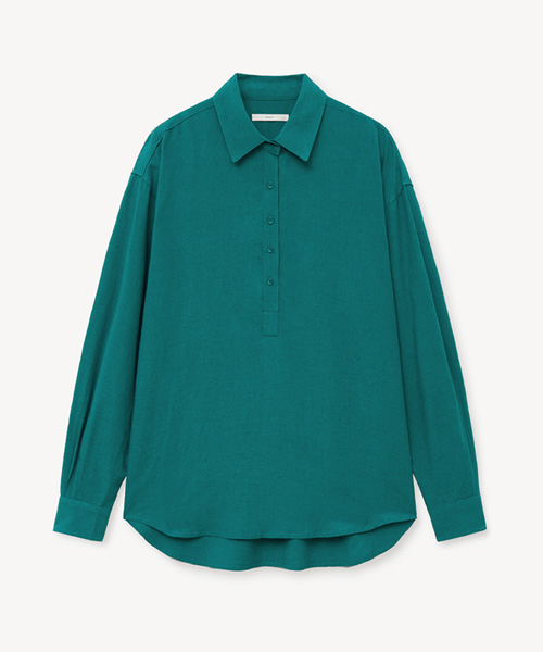 RIDIFI(リディフィ)の「LOOSE-PIT BUTTON SHIRT_BLUEGREEN(シャツ/ブラウス・レディース・その他・SMALL/MEDIUM)」の1枚目の写真