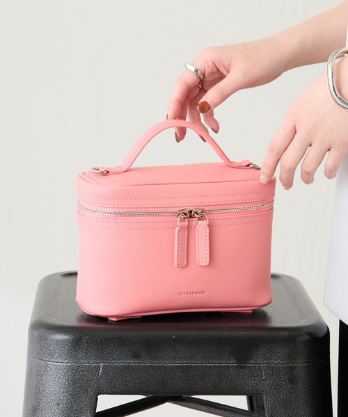 PAPILLONNER（パピヨネ）の「PAPILLONNER/ミラー付きミニバニティーバッグ（ショルダーバッグ・レディース・ピンク/オフホワイト/グレイッシュベージュ/ブラック・FREE）」の5枚目の写真
