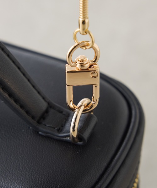 PAPILLONNER（パピヨネ）の「PAPILLONNER/ミラー付きミニバニティーバッグ（ショルダーバッグ・レディース・ピンク/オフホワイト/グレイッシュベージュ/ブラック・FREE）」の14枚目の写真