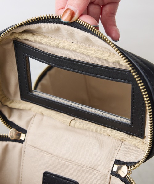 PAPILLONNER（パピヨネ）の「PAPILLONNER/ミラー付きミニバニティーバッグ（ショルダーバッグ・レディース・ピンク/オフホワイト/グレイッシュベージュ/ブラック・FREE）」の20枚目の写真