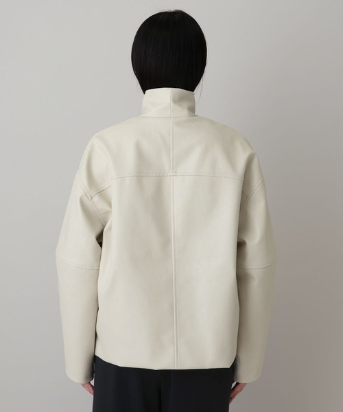 A part by（アパートバイ）の「Fレザースタンドブルゾン（ブルゾン・レディース・アイボリー/ブラック・FREE）」の17枚目の写真