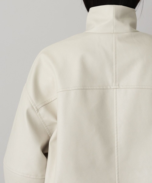 A part by（アパートバイ）の「Fレザースタンドブルゾン（ブルゾン・レディース・アイボリー/ブラック・FREE）」の22枚目の写真