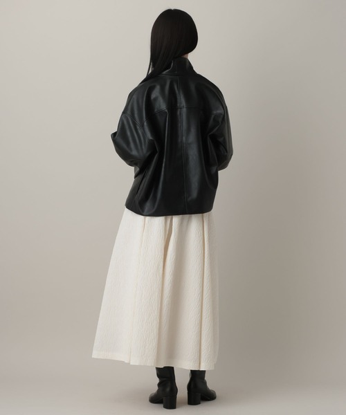 A part by（アパートバイ）の「Fレザースタンドブルゾン（ブルゾン・レディース・アイボリー/ブラック・FREE）」の11枚目の写真