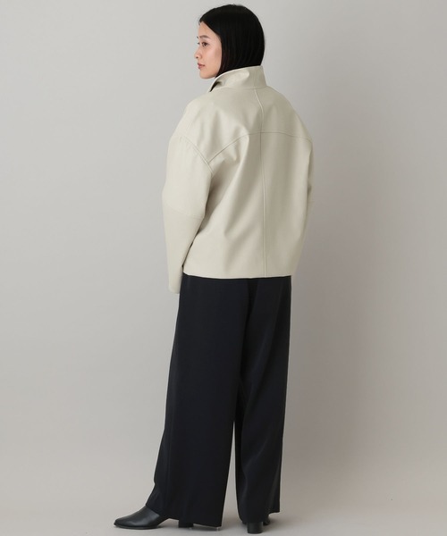 A part by（アパートバイ）の「Fレザースタンドブルゾン（ブルゾン・レディース・アイボリー/ブラック・FREE）」の5枚目の写真