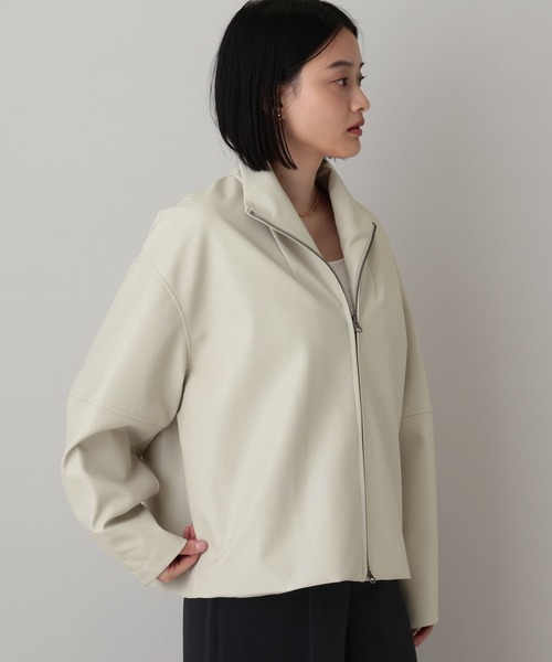 A part by（アパートバイ）の「Fレザースタンドブルゾン（ブルゾン・レディース・アイボリー/ブラック・FREE）」の6枚目の写真