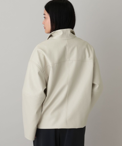 A part by（アパートバイ）の「Fレザースタンドブルゾン（ブルゾン・レディース・アイボリー/ブラック・FREE）」の8枚目の写真