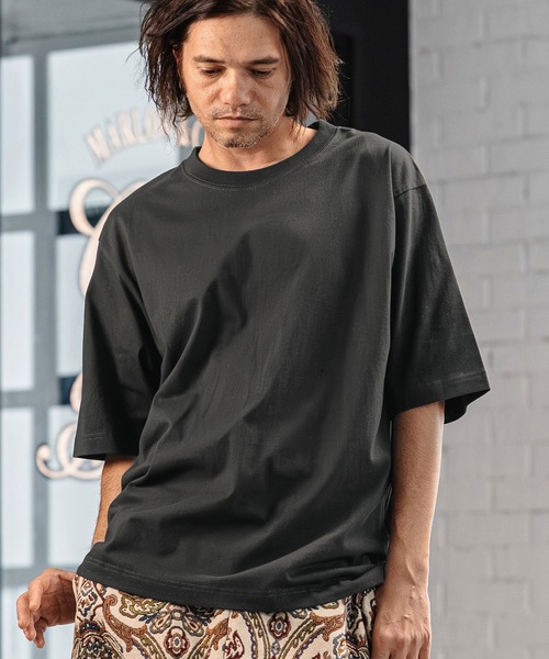 CAMBIO(カンビオ)の「mt10183- Tight Tension Over Size Half Sleeve Tee オーバーサイズ5分袖Tシャツ(AI-261-006)(Tシャツ/カットソー・メンズ・ホワイト/ブラック/ベージュ/チャコール・S/M/L)」の3枚目の写真