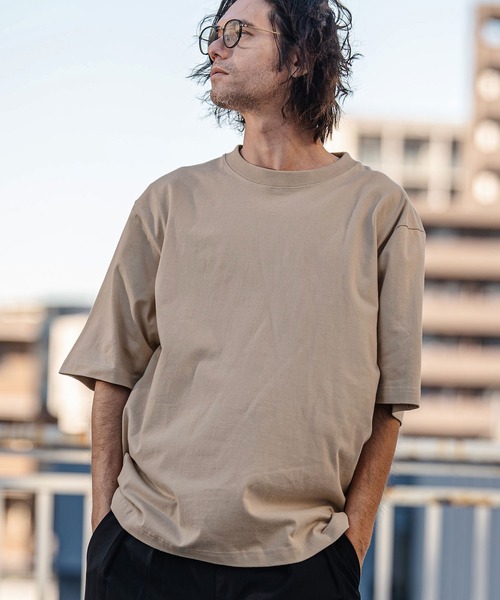 CAMBIO(カンビオ)の「mt10183- Tight Tension Over Size Half Sleeve Tee オーバーサイズ5分袖Tシャツ(AI-261-006)(Tシャツ/カットソー・メンズ・ホワイト/ブラック/ベージュ/チャコール・S/M/L)」の5枚目の写真