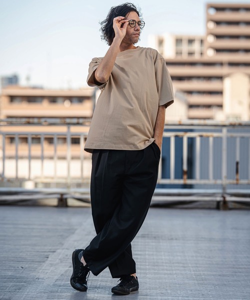 CAMBIO(カンビオ)の「mt10183- Tight Tension Over Size Half Sleeve Tee オーバーサイズ5分袖Tシャツ(AI-261-006)(Tシャツ/カットソー・メンズ・ホワイト/ブラック/ベージュ/チャコール・S/M/L)」の8枚目の写真