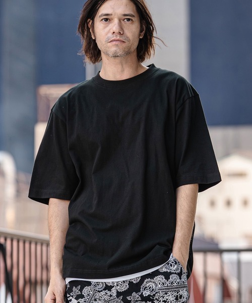 CAMBIO(カンビオ)の「mt10183- Tight Tension Over Size Half Sleeve Tee オーバーサイズ5分袖Tシャツ(AI-261-006)(Tシャツ/カットソー・メンズ・ホワイト/ブラック/ベージュ/チャコール・S/M/L)」の10枚目の写真