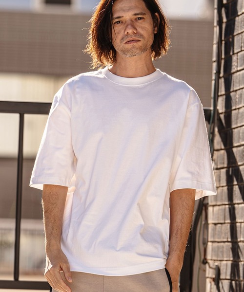 CAMBIO(カンビオ)の「mt10183- Tight Tension Over Size Half Sleeve Tee オーバーサイズ5分袖Tシャツ(AI-261-006)(Tシャツ/カットソー・メンズ・ホワイト/ブラック/ベージュ/チャコール・S/M/L)」の13枚目の写真