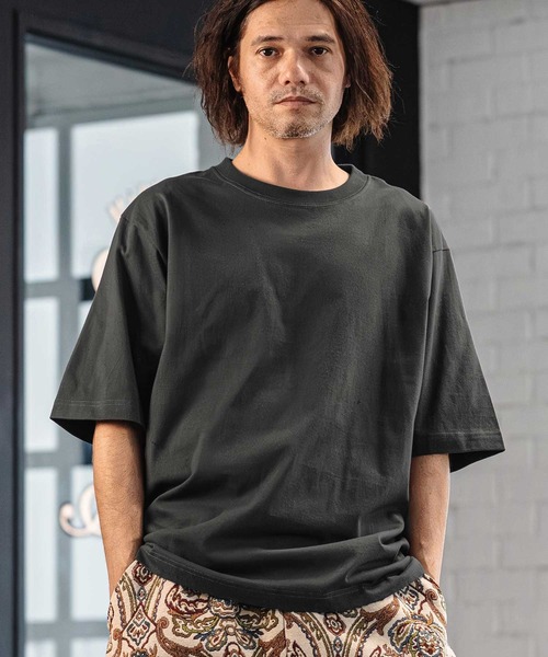 CAMBIO(カンビオ)の「mt10183- Tight Tension Over Size Half Sleeve Tee オーバーサイズ5分袖Tシャツ(AI-261-006)(Tシャツ/カットソー・メンズ・ホワイト/ブラック/ベージュ/チャコール・S/M/L)」の18枚目の写真
