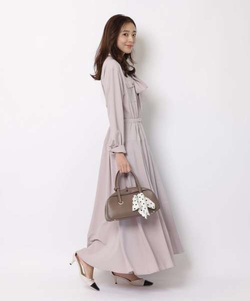 JUSGLITTY（ジャスグリッティー）の「２ＷＡＹボウタイシャツワンピース（ワンピース・レディース・グレイッシュベージュ/ピンク・2/1/0）」の3枚目の写真