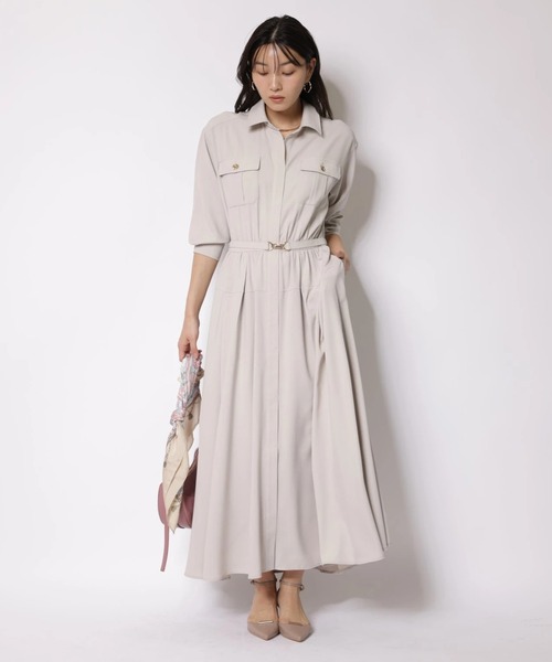 JUSGLITTY（ジャスグリッティー）の「２ＷＡＹボウタイシャツワンピース（ワンピース・レディース・グレイッシュベージュ/ピンク・2/1/0）」の10枚目の写真